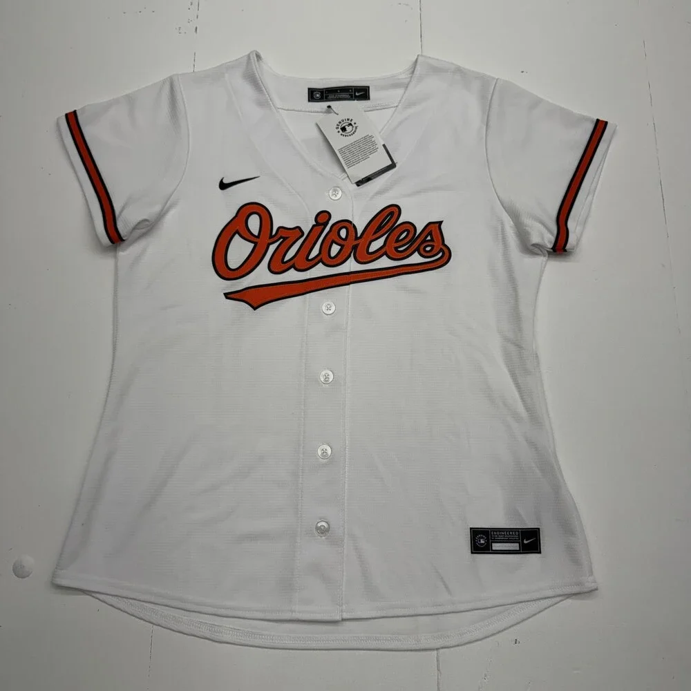 Baltimore Orioles Jersey Womens Large White MLB Baseball Holliday 7 Nike Button